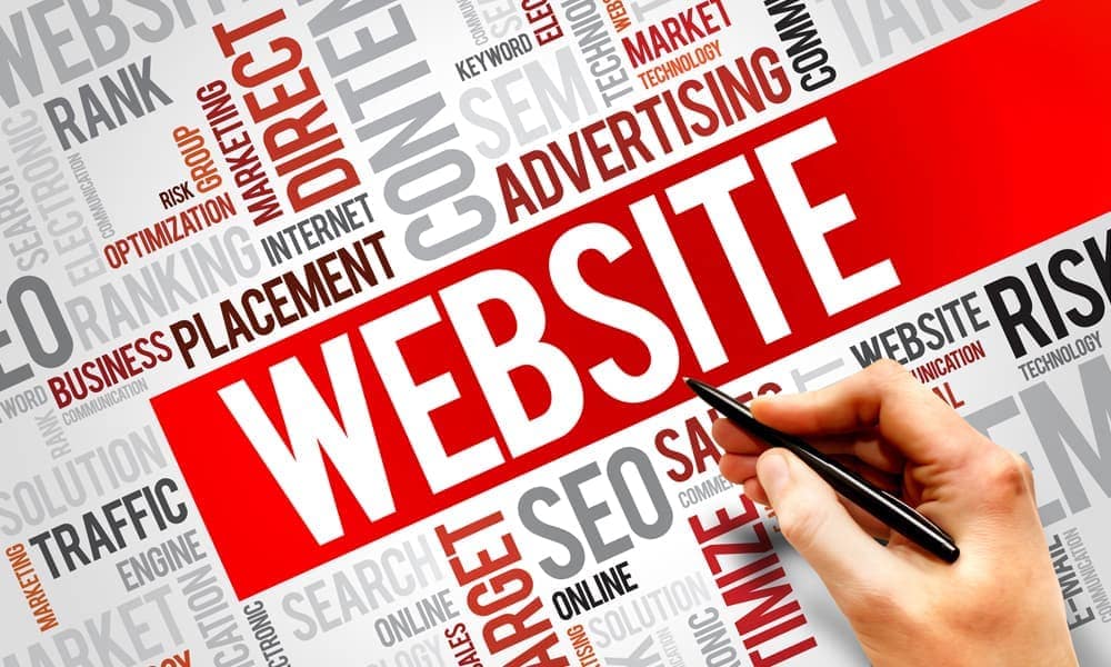 Contractor website on a laptop screen